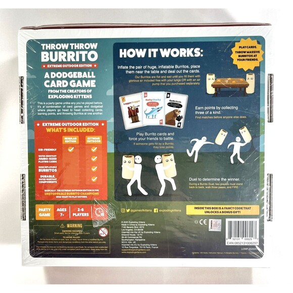 Throw Throw Burrito Game Extreme Outdoor Edition Brand New Factory Sealed - Picture 2 of 9